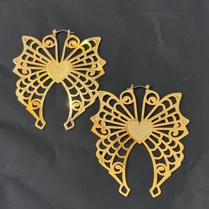 Betsey Johnson Gold Butterfly Earrings (Vintage/Rare!)